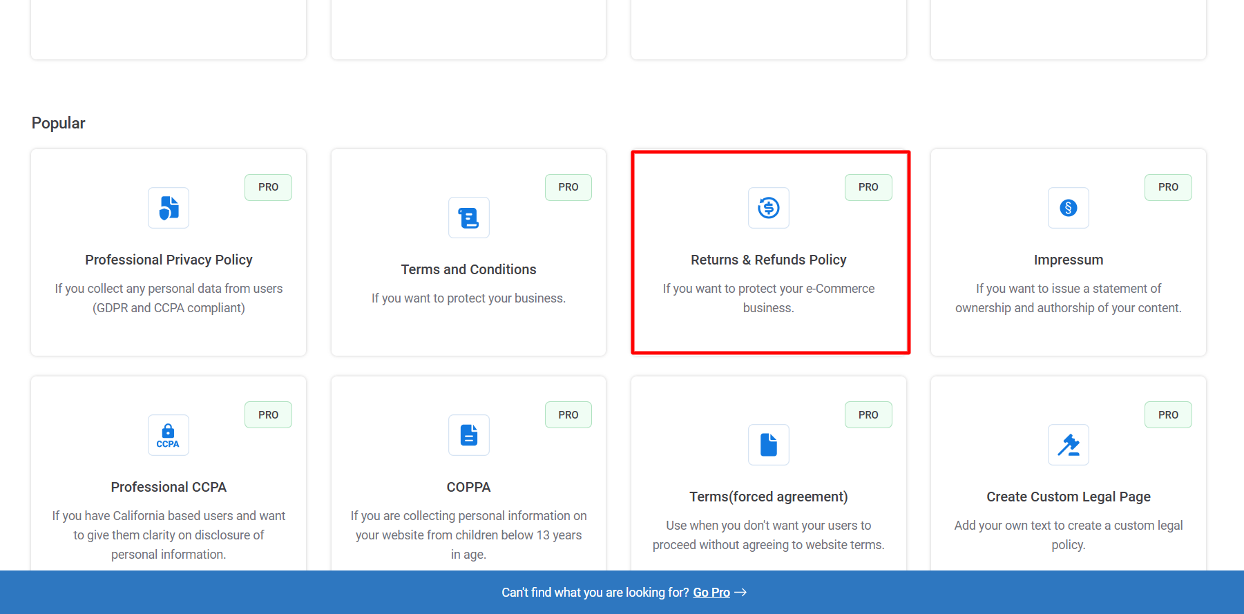 Creating a refund policy 