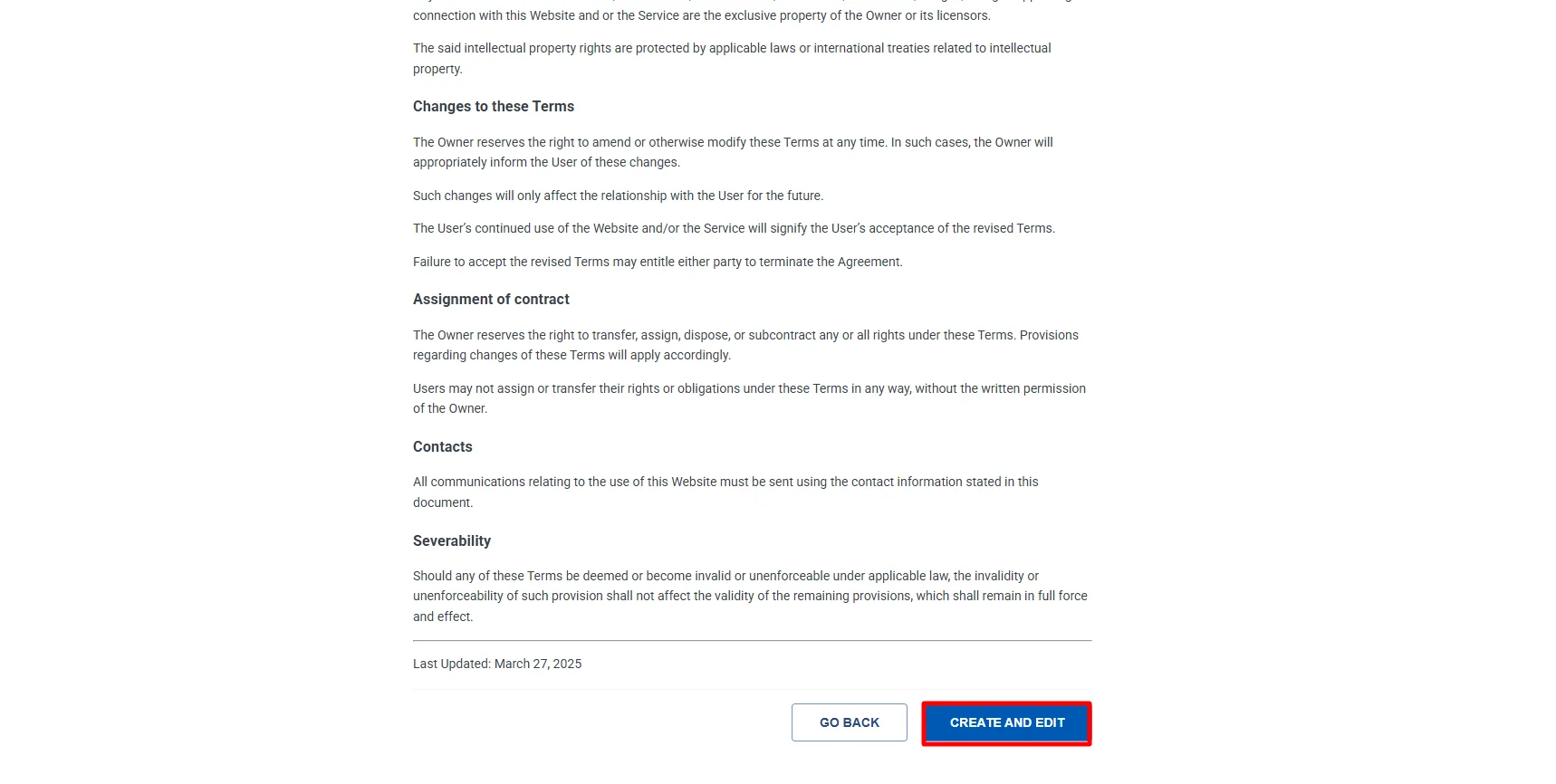 click on create and edit