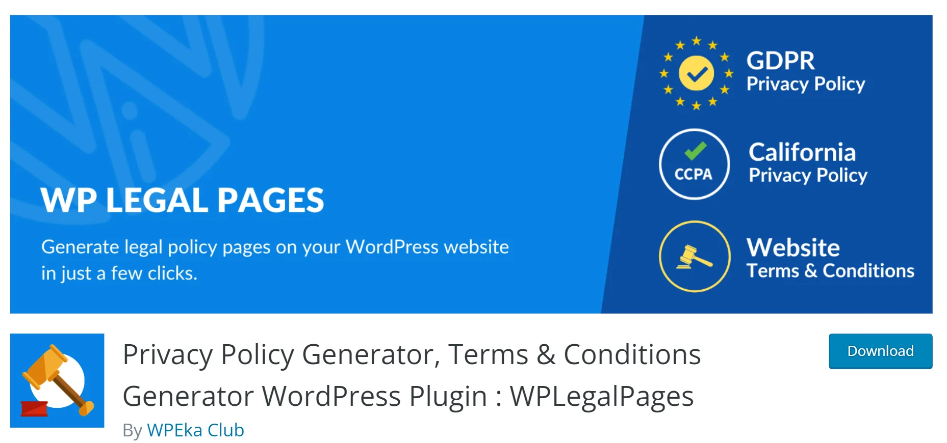 WPlegalpages Plugin