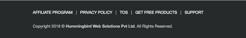 footer links