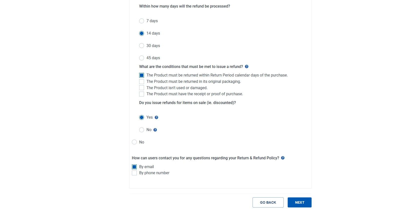 Selecting The appropriate section