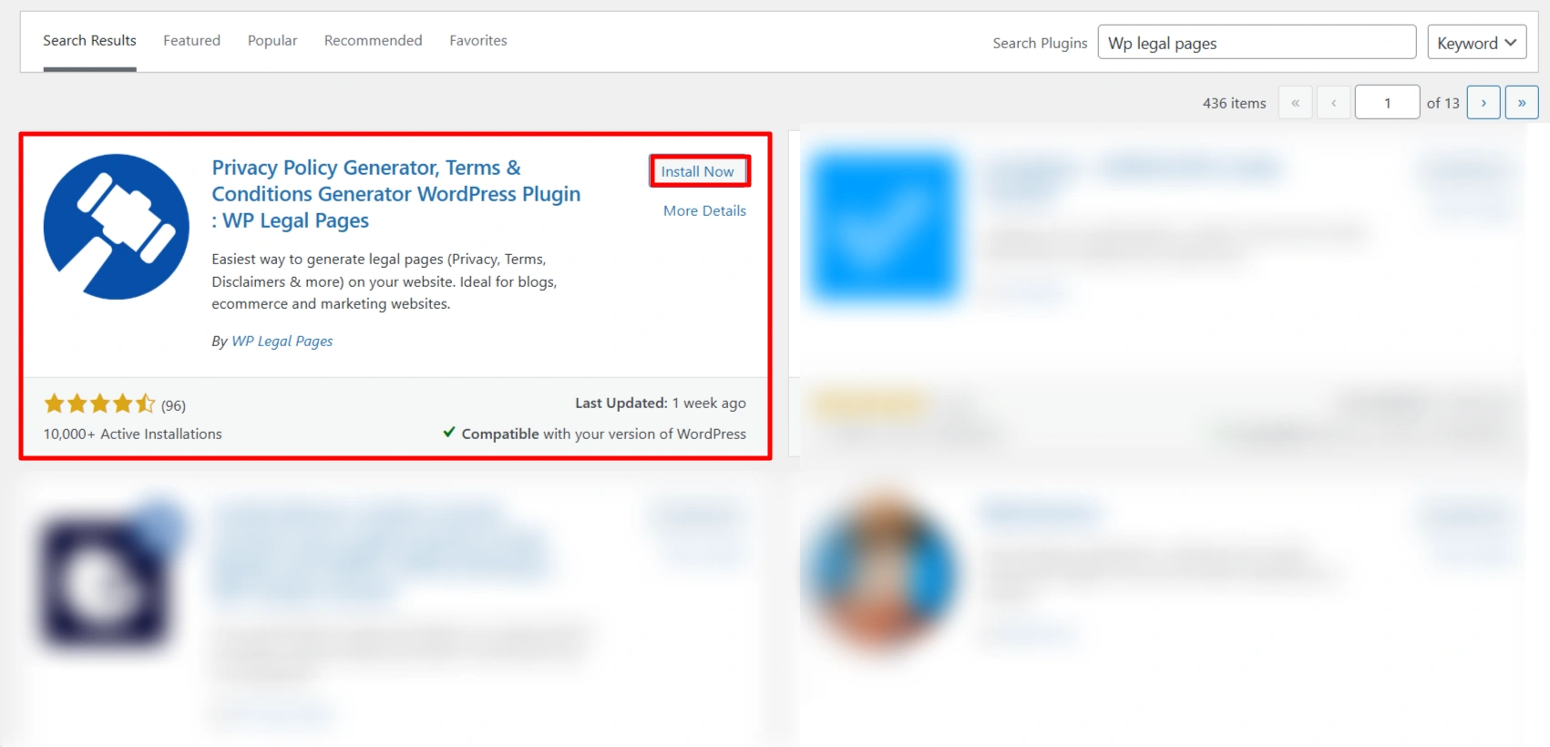 Clicking on Install Now