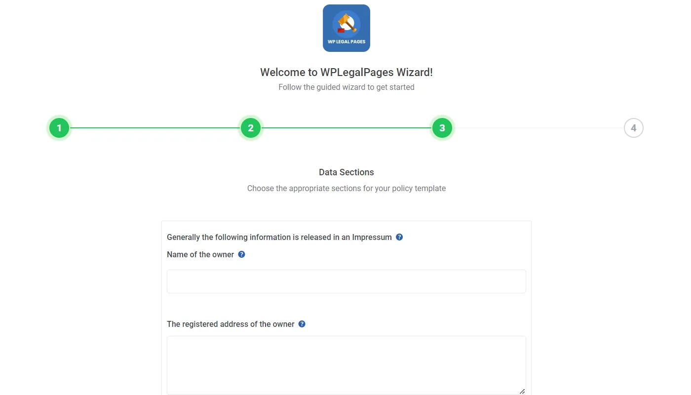 Filling up data sections