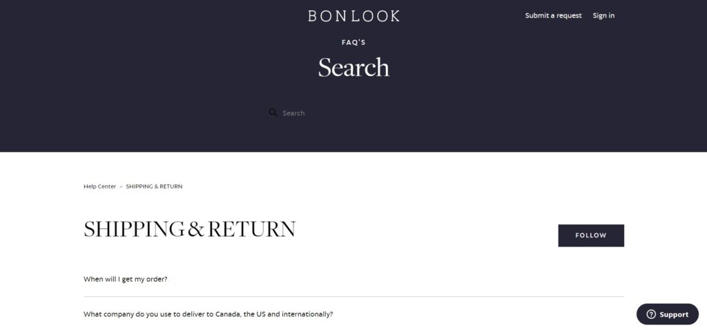 Bonlook shipping policy