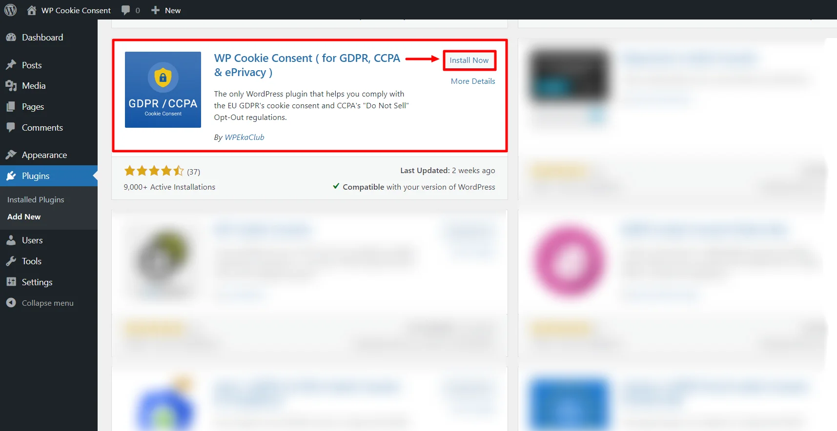 Install WP Cookie Consent