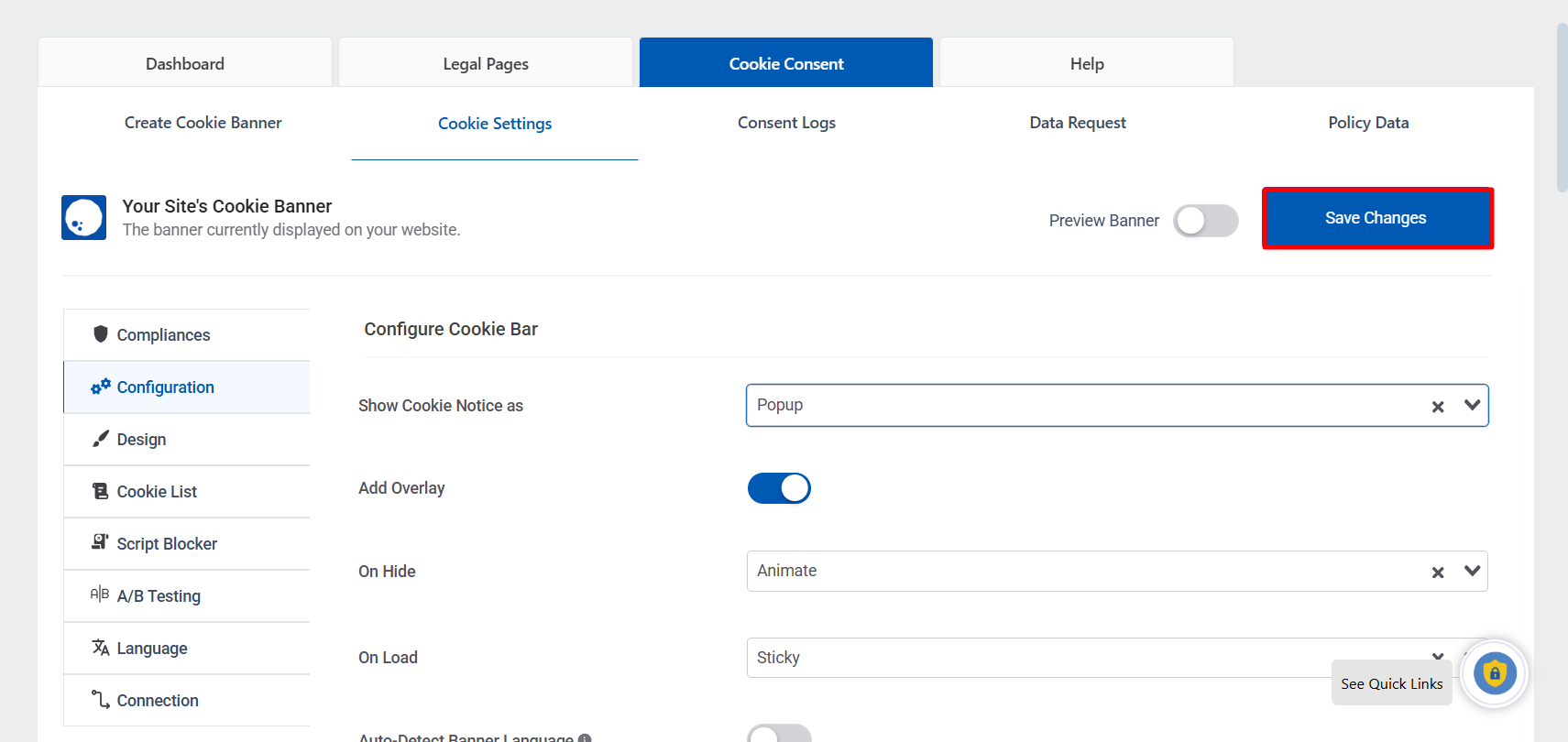 Click on save changes