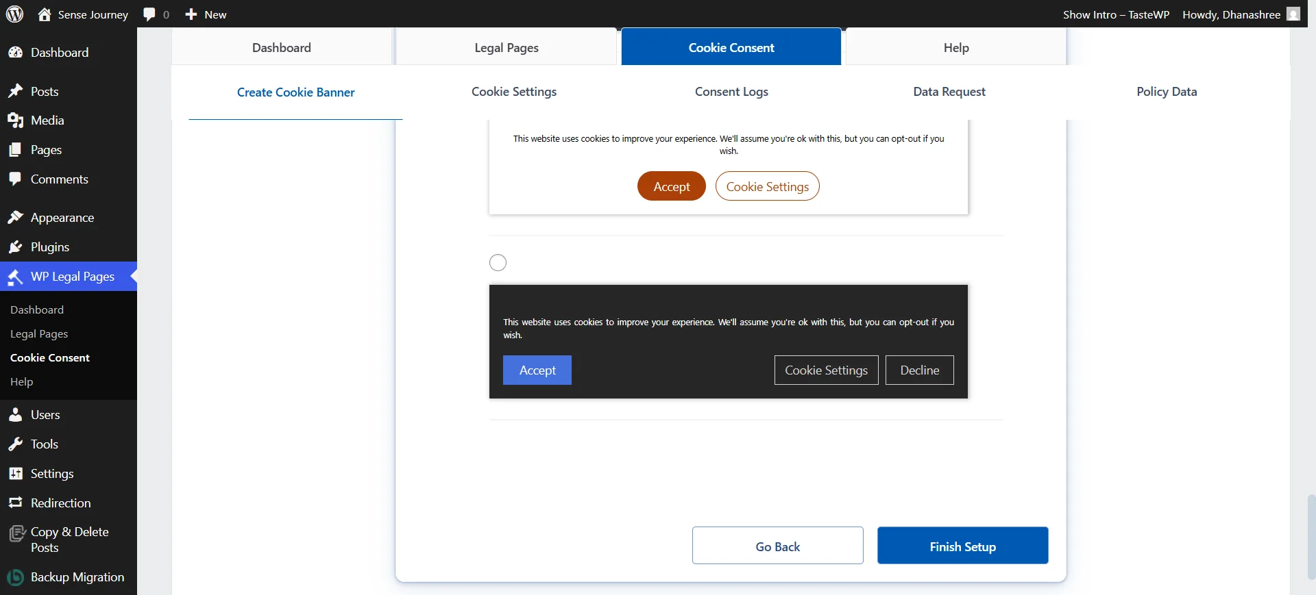 Clicking on finishing up