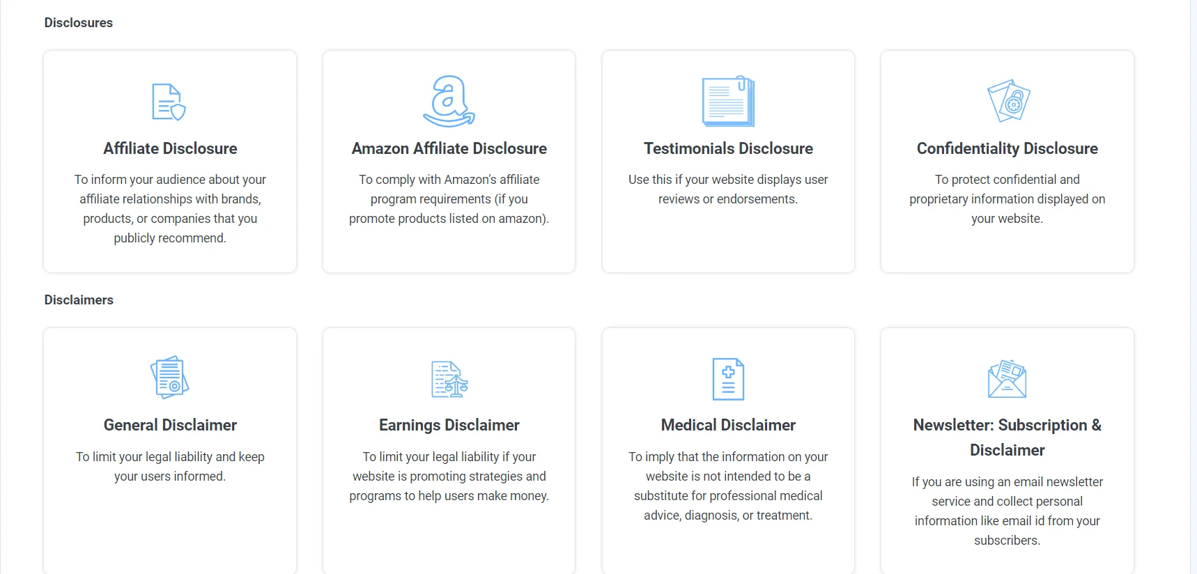 Selecting Amazon affiliate disclosure template