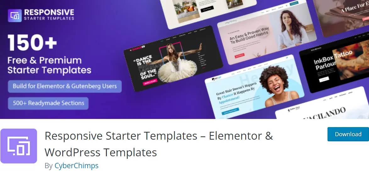 Responsive Starter Templates plugin