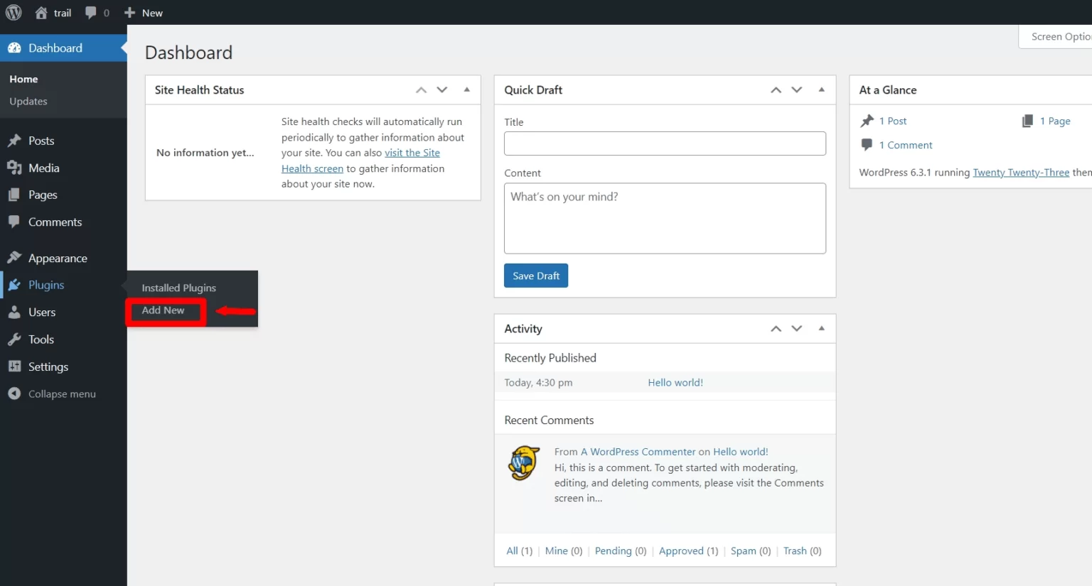 Adding the  free plugin