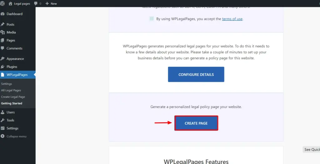 Accessing plugins menu