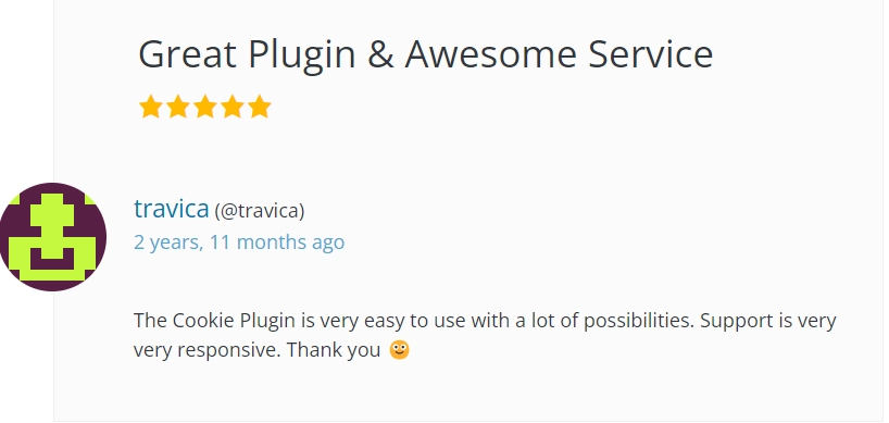 WP Cookie Consent WordPress.org review 5