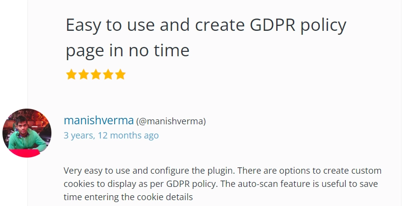 WP Cookie Consent WordPress.org review 13