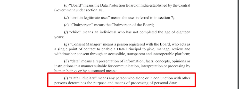 Data fiduciaries under DPDP Act