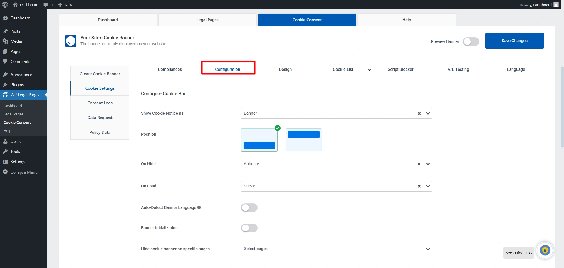 cookie configuration

