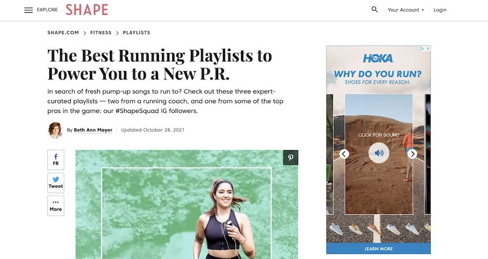 Shape website contextual targeting