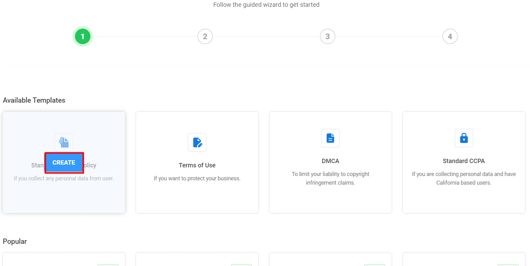 Create the privacy policy