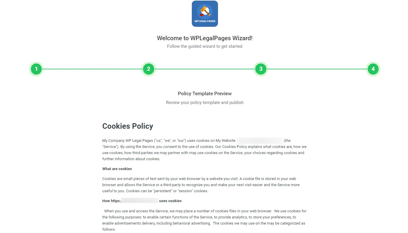 Previewing cookie policy