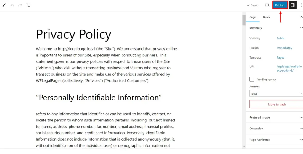 Publish Music Privacy Policy - WP Legal Pages