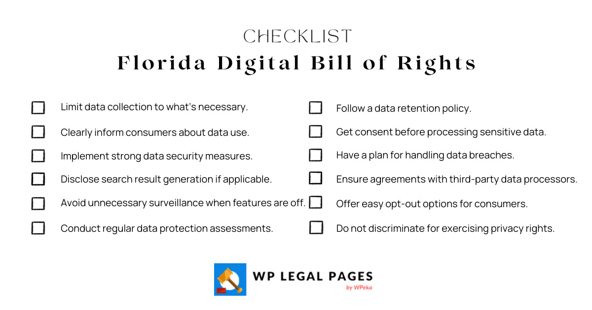 Florida Digital Bill of Rights Checklist