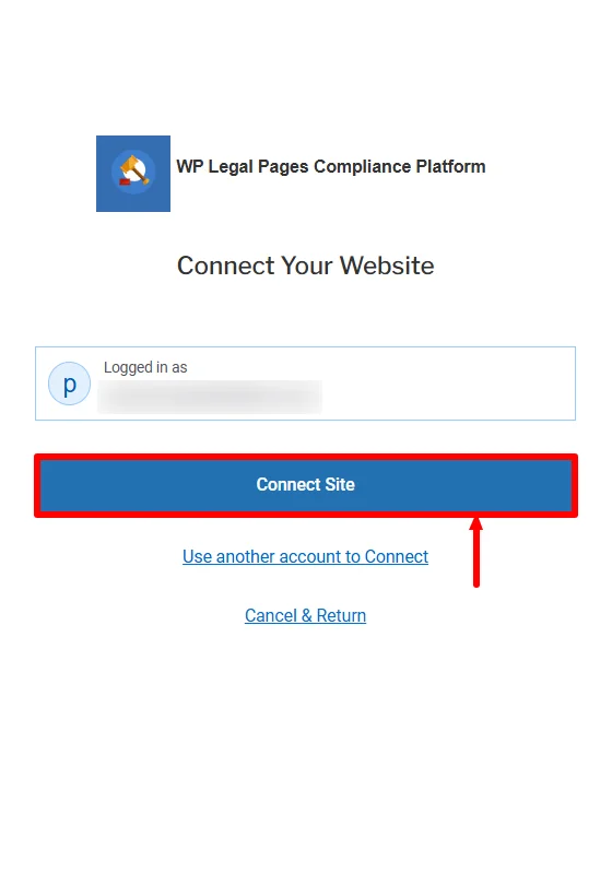 Connecting to the WP legal Pages compliance platform.