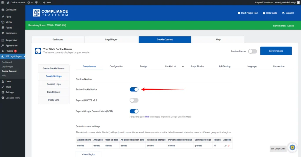 Enable Cookie Notice