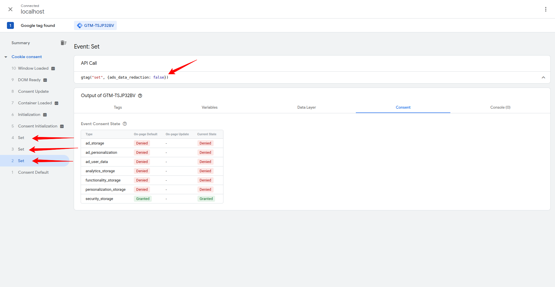 Additional parameters on tag assistant