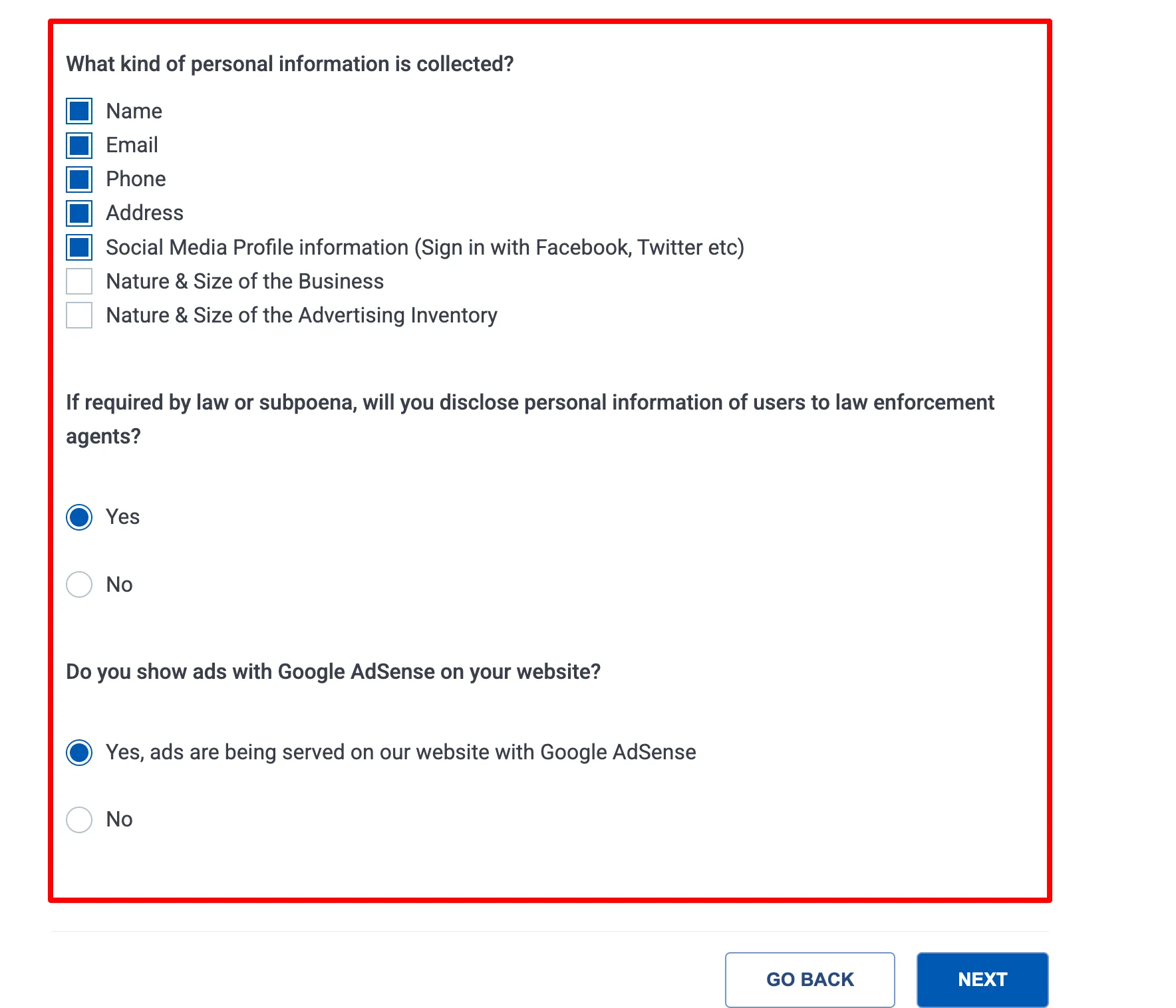 WP Legal Pages Privacy Policy Generator-CTDPA