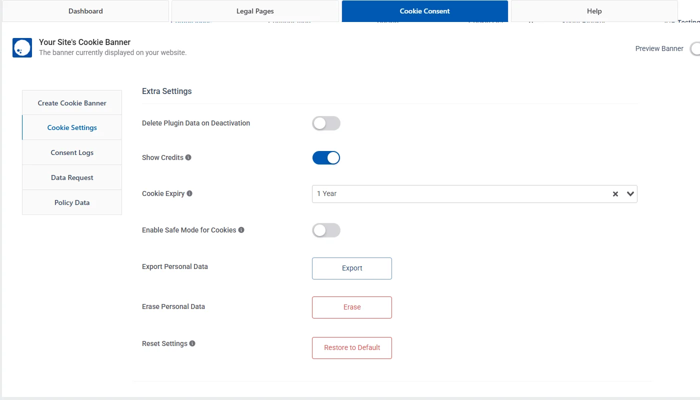 Extra complaince configuratiins