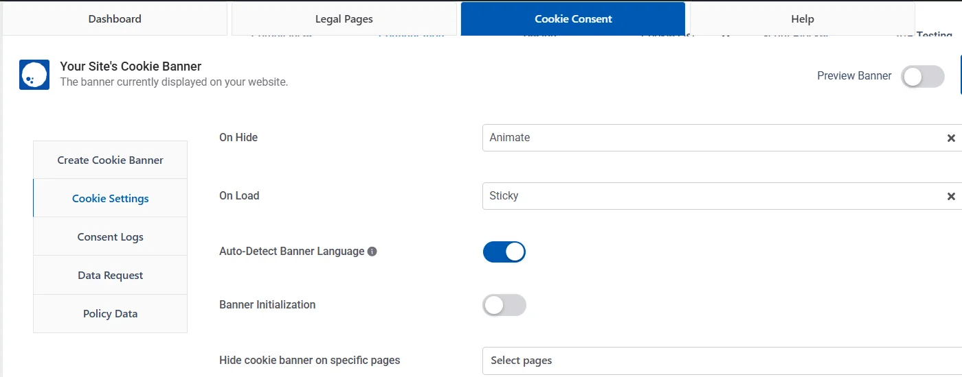 Cookie consent configurations