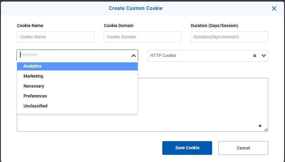 Creating custom cookie