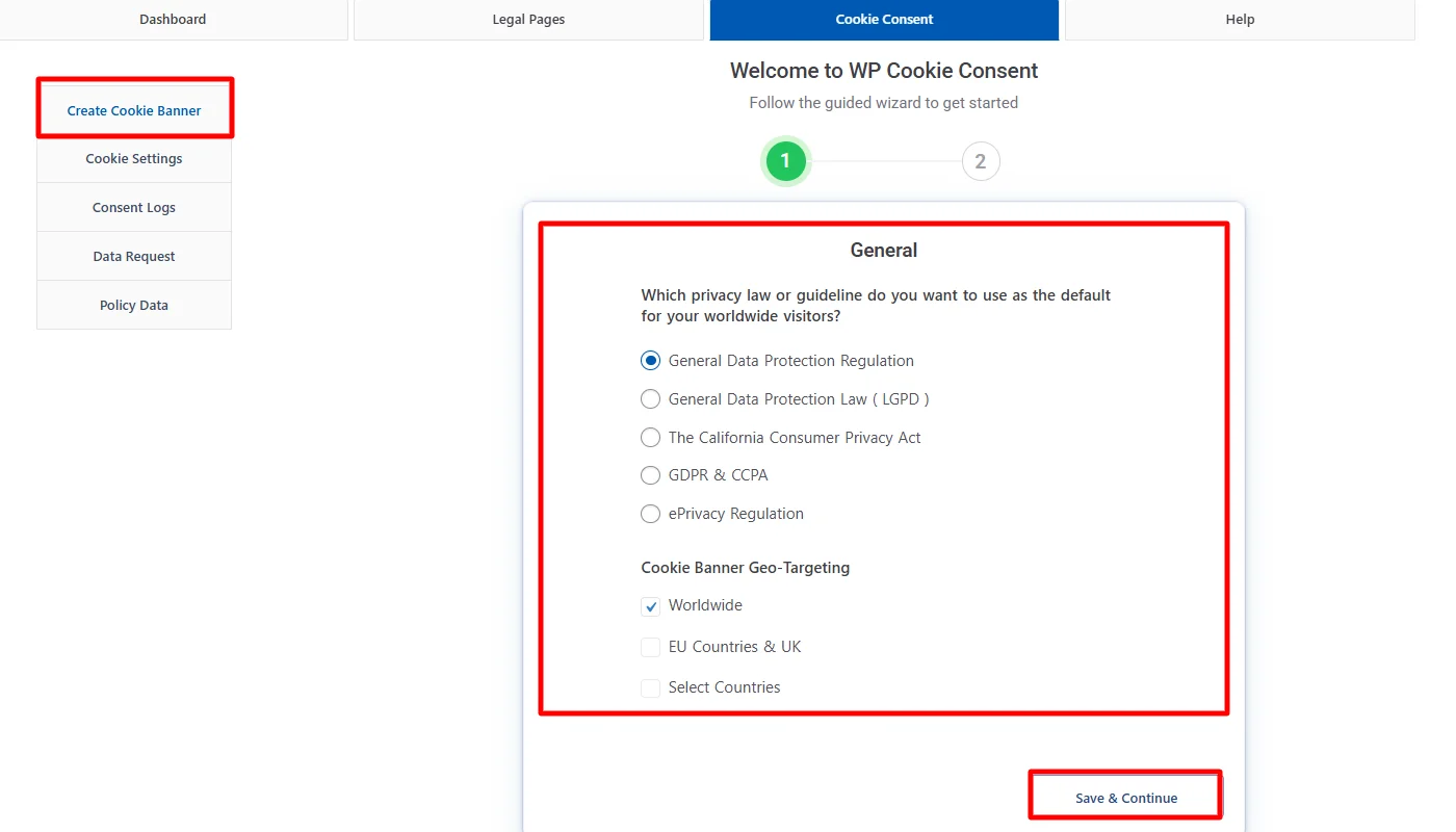 Adding cookie banner