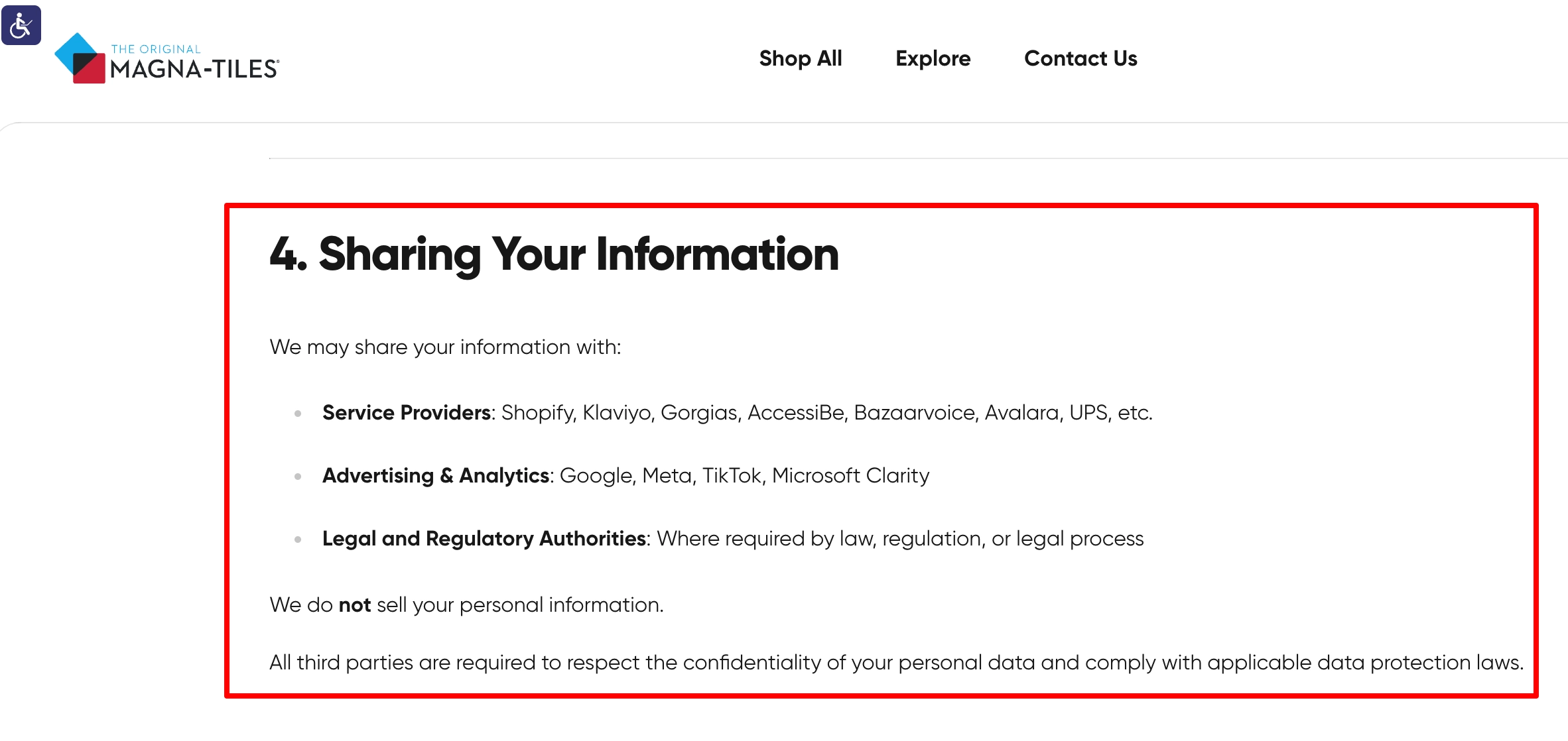 magna tiles privacy policy distribution information clause