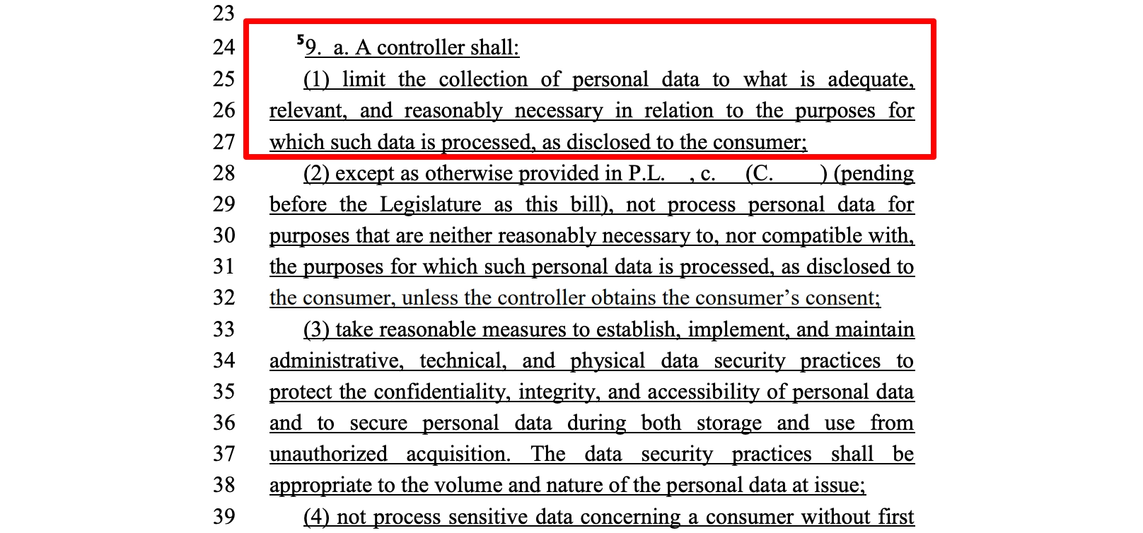 new jersey sb 332 limit collection data section
