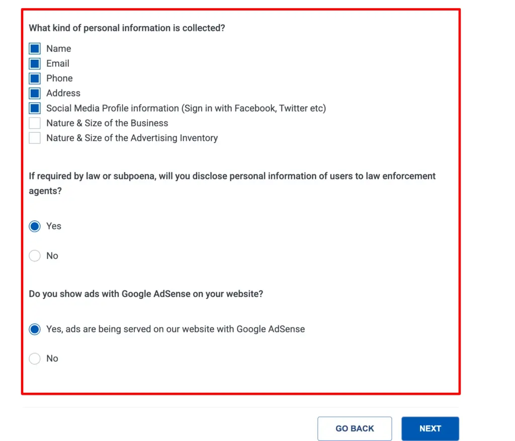Privacy Policy Generator MODPA