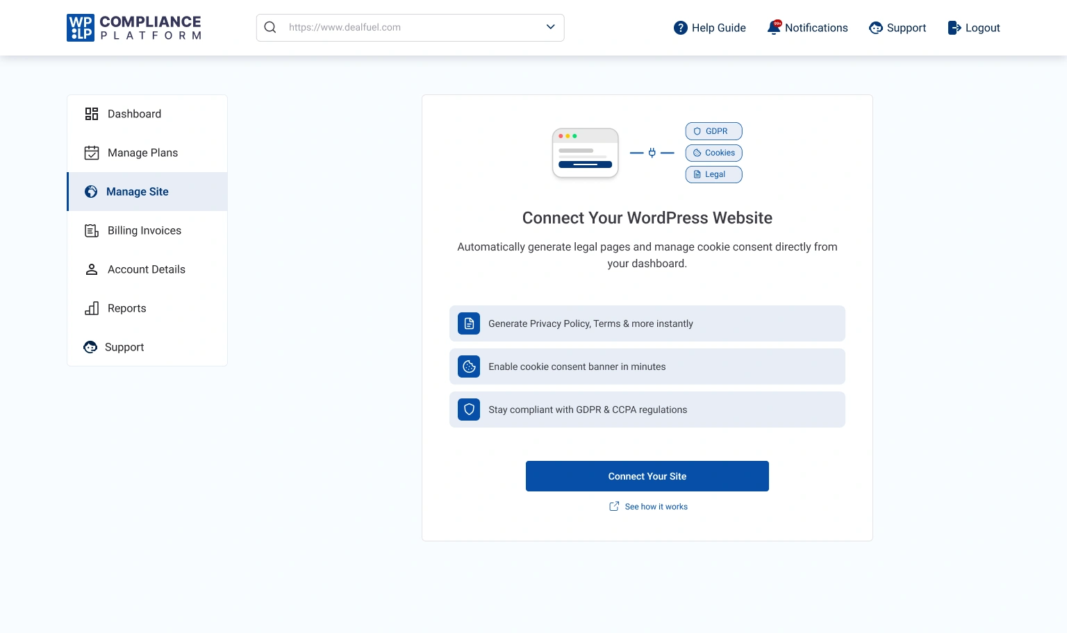 New Dashboard_Manage Sites_Add site
