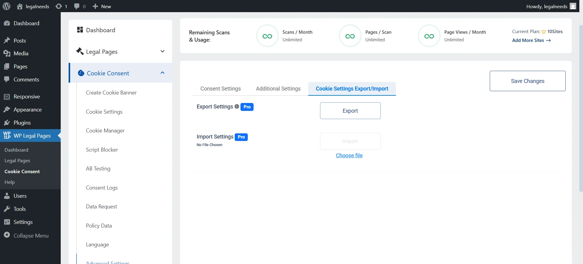 Import/Export option