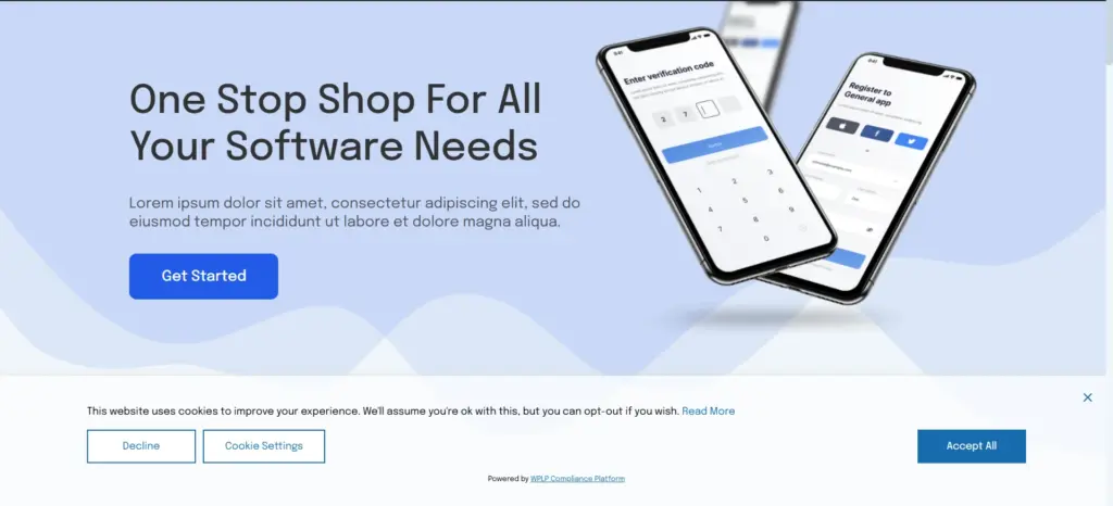 Example of cookie notice