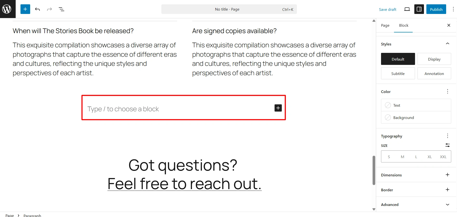 where to show WPLP block