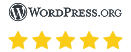 Wordpress logo with 5 stars