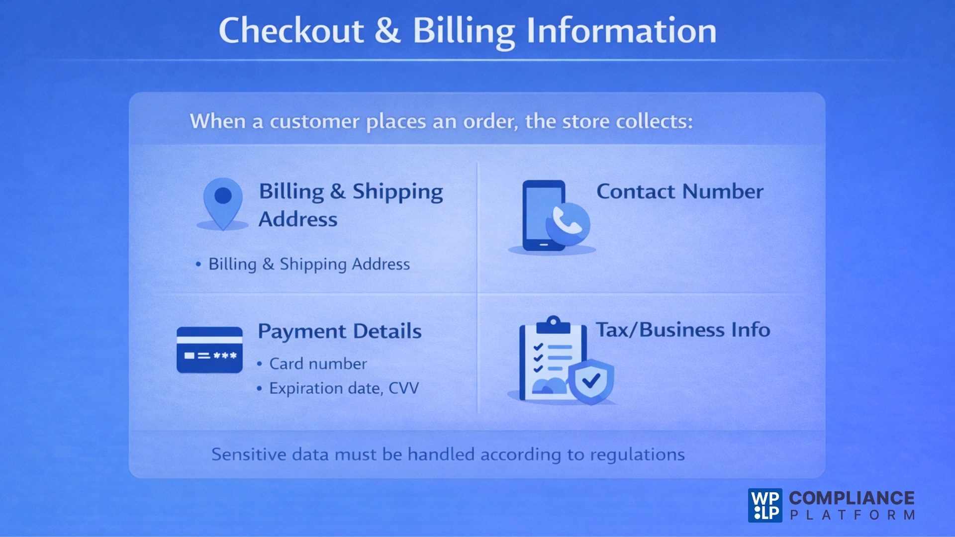 Checkout and billing information