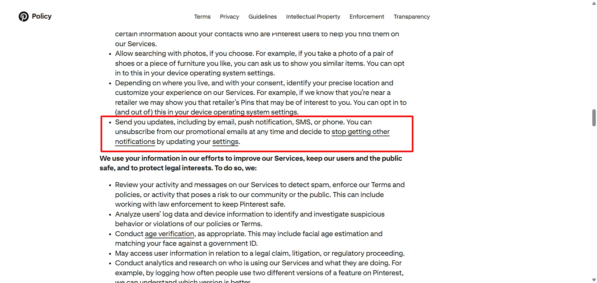 Policy Updates and Notifications